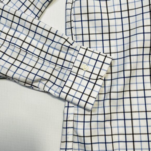 Brooks Brothers Shirt Mens 14.5 Slim Fit Plaid Stretch Non Iron Supima Cotton - Picture 3 of 11